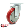 Service Caster 5 Inch Red Polyurethane Wheel Swivel Top Plate Caster SCC-20S514-PPUB-RED-TP3